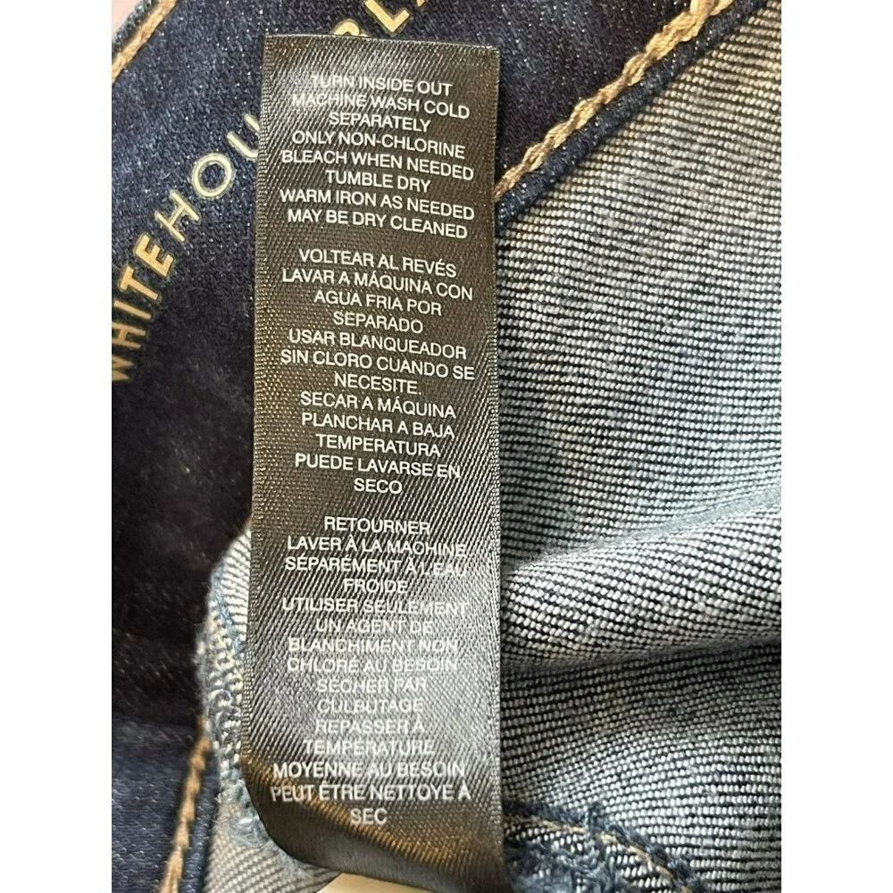 NWOT White House Black Market Womens Sky Utility Trouser Denim Jeans sz 4 Dark